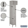 Image of Salsbury 12" Wide Six Tier Box Style Standard Metal Locker 12" W x 78" H x 15" D (Unassembled)