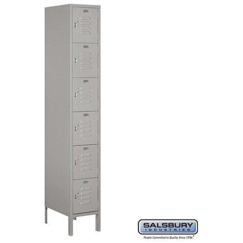 Salsbury 12" Wide Six Tier Box Style Standard Metal Locker 12" W x 78" H x 18" D (Unassembled)