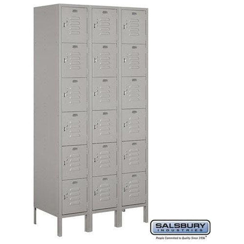 Salsbury 12" Wide Six Tier Box Style Standard Metal Locker 36" W x 78" H x 12" D (Unassembled)