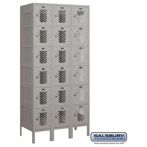 Salsbury 12" Wide Six Tier Box Style Vented Metal Locker 36" W x 78" H x 12" D (Unassembled)