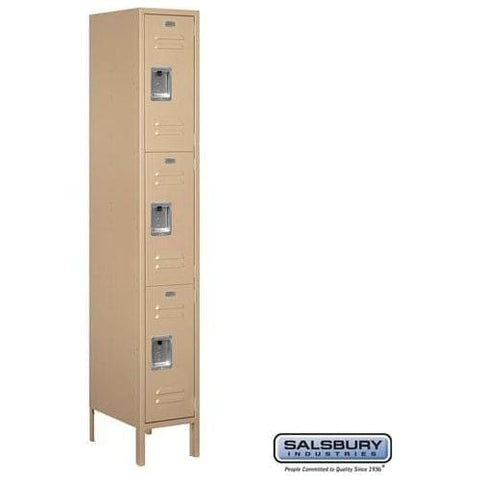 Salsbury 12" Wide Triple Tier Standard Metal Locker 12" W x 78" H x 12" D (Unassembled)