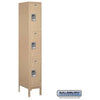 Image of Salsbury 12" Wide Triple Tier Standard Metal Locker 12" W x 78" H x 12" D (Unassembled)