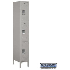 Salsbury 12" Wide Triple Tier Standard Metal Locker  12" W x 78" H x 15" D (Unassembled)