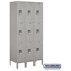 Image of Salsbury 12" Wide Triple Tier Standard Metal Locker  36" W x 78" H x 12" D (Unassembled)