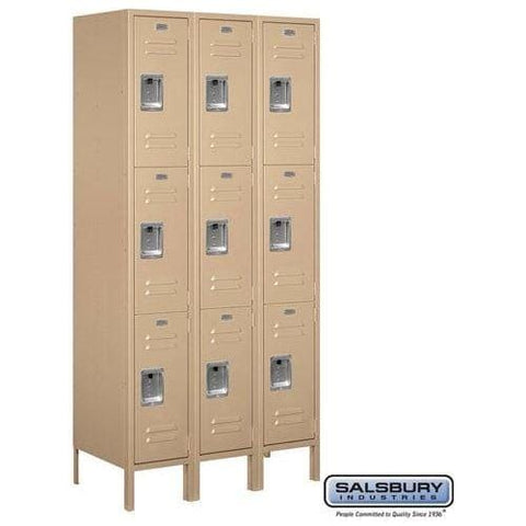 Salsbury 12" Wide Triple Tier Standard Metal Locker 36" W x 78" H x 15" D (Unassembled)