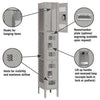 Image of Salsbury 12" Wide Triple Tier Vented Metal Locker 12" W x 78" H x 12" D (Unassembled)