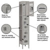 Image of Salsbury 12" Wide Triple Tier Vented Metal Locker 12" W x 78" H x 15" D (Unassembled)