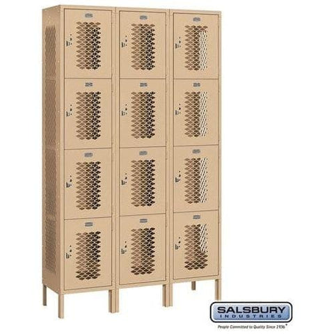 Salsbury 15" Four Tier Vented Metal Locker 45" W x 78" H x 15" D (Unassembled)