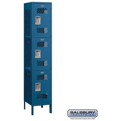 Salsbury 15" Triple Tier Vented Metal Locker 15" W x 78" H x 15" D (Unassembled)