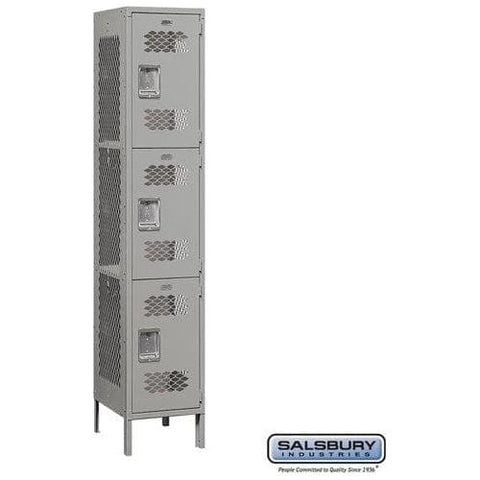 Salsbury 15" Triple Tier Vented Metal Locker 15" W x 78" H x 15" D (Unassembled)