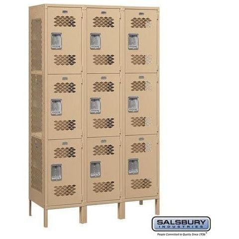 Salsbury 15" Triple Tier Vented Metal Locker 45" W x 78" H x 15" D (Unassembled)