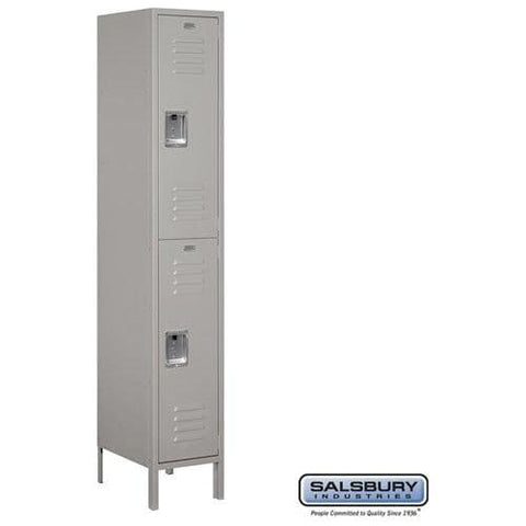 Salsbury 15" Wide Double Tier Standard Metal Locker 15" W x 78" H x 18" D (Unassembled)