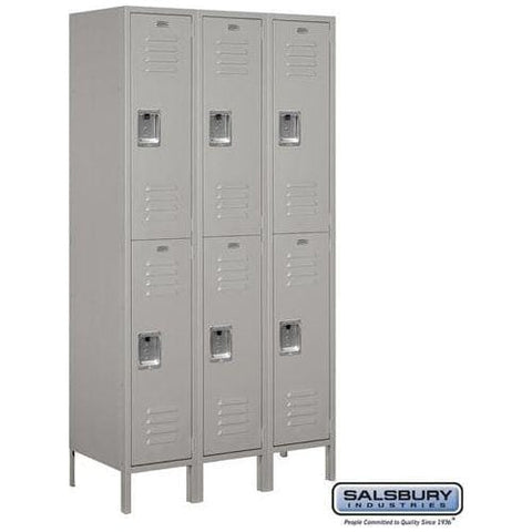 Salsbury 15" Wide Double Tier Standard Metal Locker 45" W x 78" H x 15" D (Unassembled)