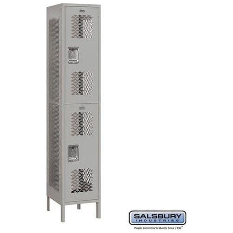 Salsbury 15" Wide Double Tier Vented Metal Locker 15" W x 78" H x 15" D (Unassembled)