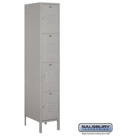 Salsbury 15" Wide Four Tier Standard Metal Locker 15" W x 78" H x 15" D (Unassembled)