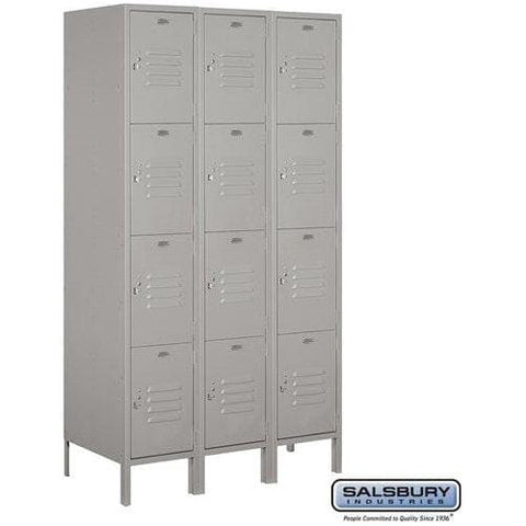 Salsbury 15" Wide Four Tier Standard Metal Locker 45" W x 78" H x 15" D (Unassembled)