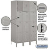 Image of Salsbury 15" Wide Four Tier Standard Metal Locker 45" W x 78" H x 15" D (Unassembled)