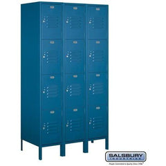 Salsbury 15" Wide Four Tier Standard Metal Locker 45" W x 78" H x 18" D (Unassembled)