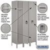 Image of Salsbury 15" Wide Single Tier Standard Metal Locker 45" W x 78" H x 15" D (Unassembled)