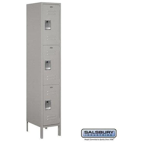 Salsbury 15" Wide Triple Tier Standard Metal Locker 15" W x 78" H x 15" D (Unassembled)