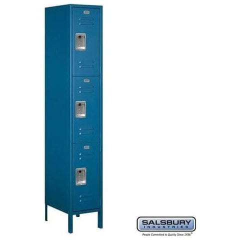 Salsbury 15" Wide Triple Tier Standard Metal Locker 15" W x 78" H x 18" D (Unassembled)