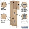 Image of Salsbury 15" Wide Triple Tier Standard Metal Locker 15" W x 78" H x 18" D (Unassembled)