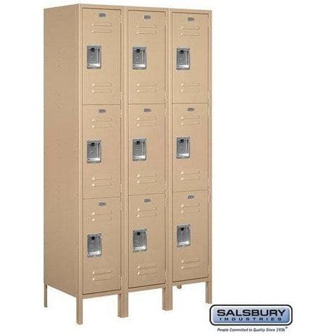 Salsbury 15" Wide Triple Tier Standard Metal Locker 45" W x 78" H x 18" D (Unassembled)