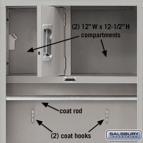 Salsbury 24" Wide Open Access Metal Locker 24" W x 72" H x 24" D (Unassembled)