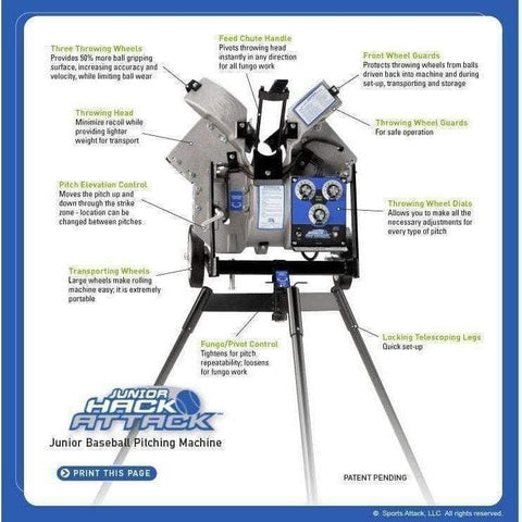 Sports Attack Junior Hack Attack Baseball Pitching Machine 102-1100