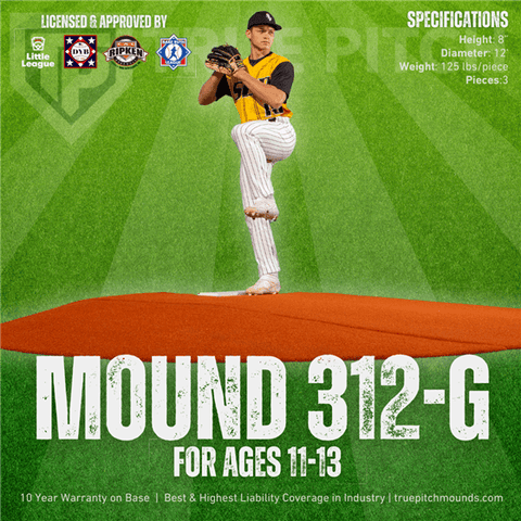 True Pitch 312-G 8” Little League Baseball Portable Pitching Mound