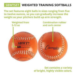 Champion Sports Colored Weighted Softball Set SBWTSET